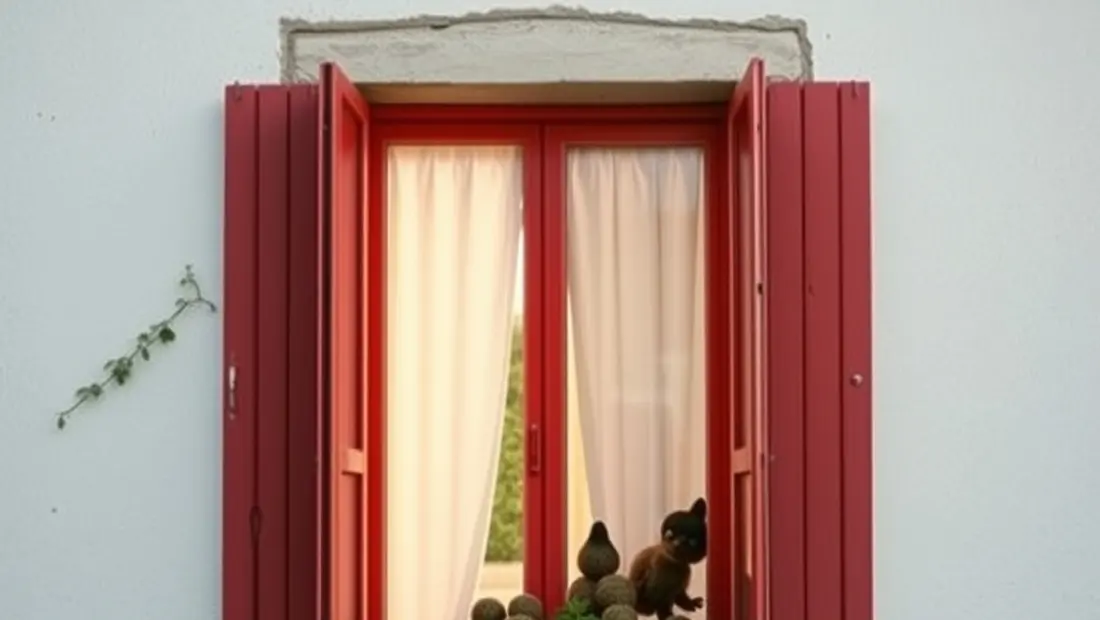 asticots sur une fenêtre ouverte de maison rurale