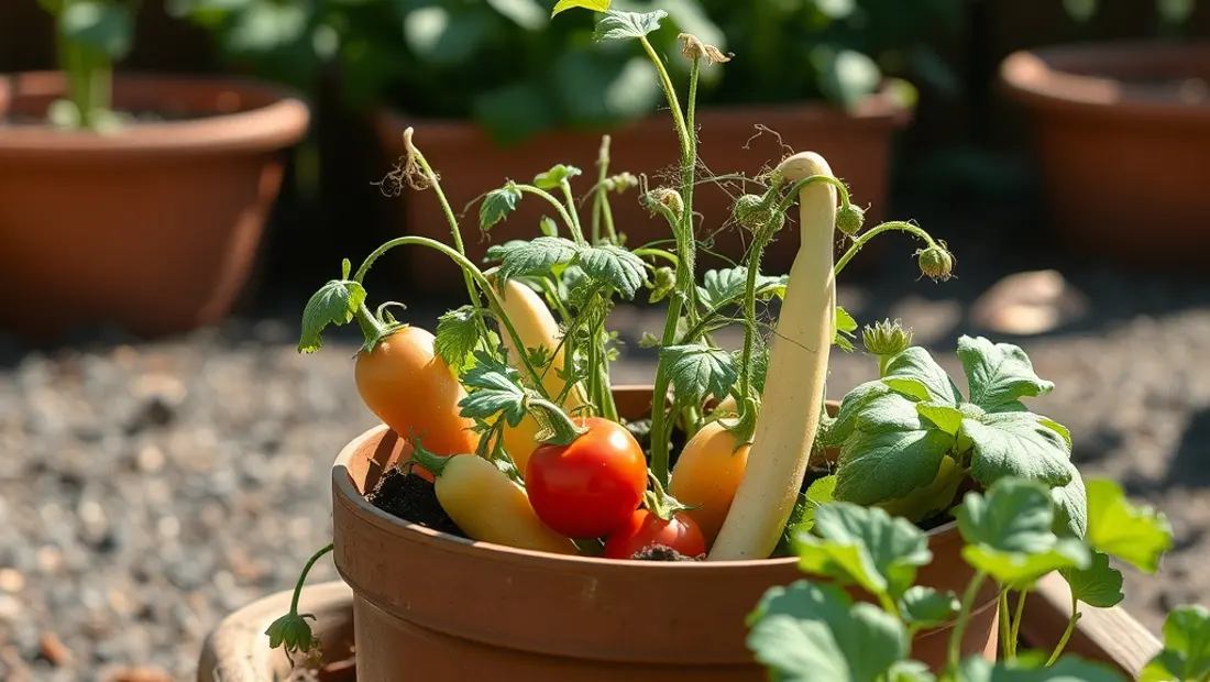 Jardin ensoleillé avec légumes sauvages