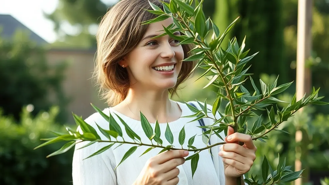 Femme dans un jardin avec une plante anti-moustiques.