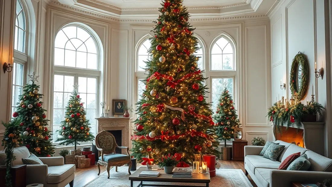 Sapin de Noël dans une pièce de salon.