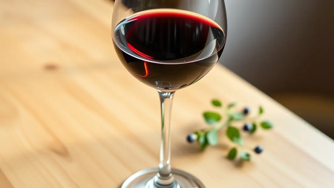 Verre de vin sur assiette