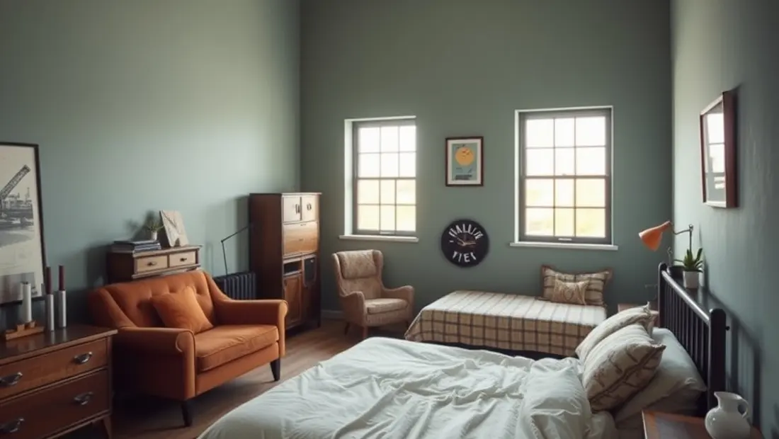 Chambre à coucher en style industriel.