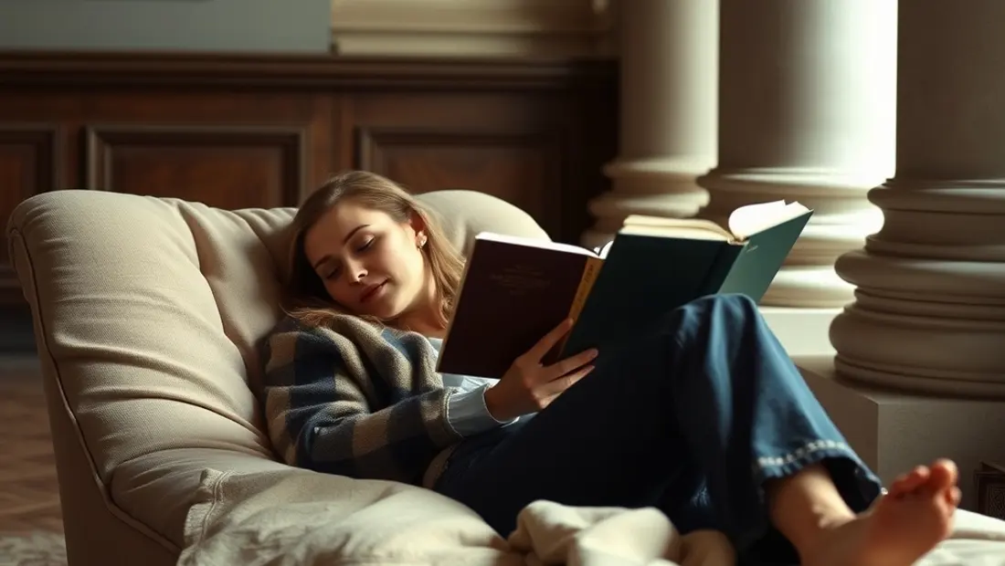 Personne détendue avec un livre