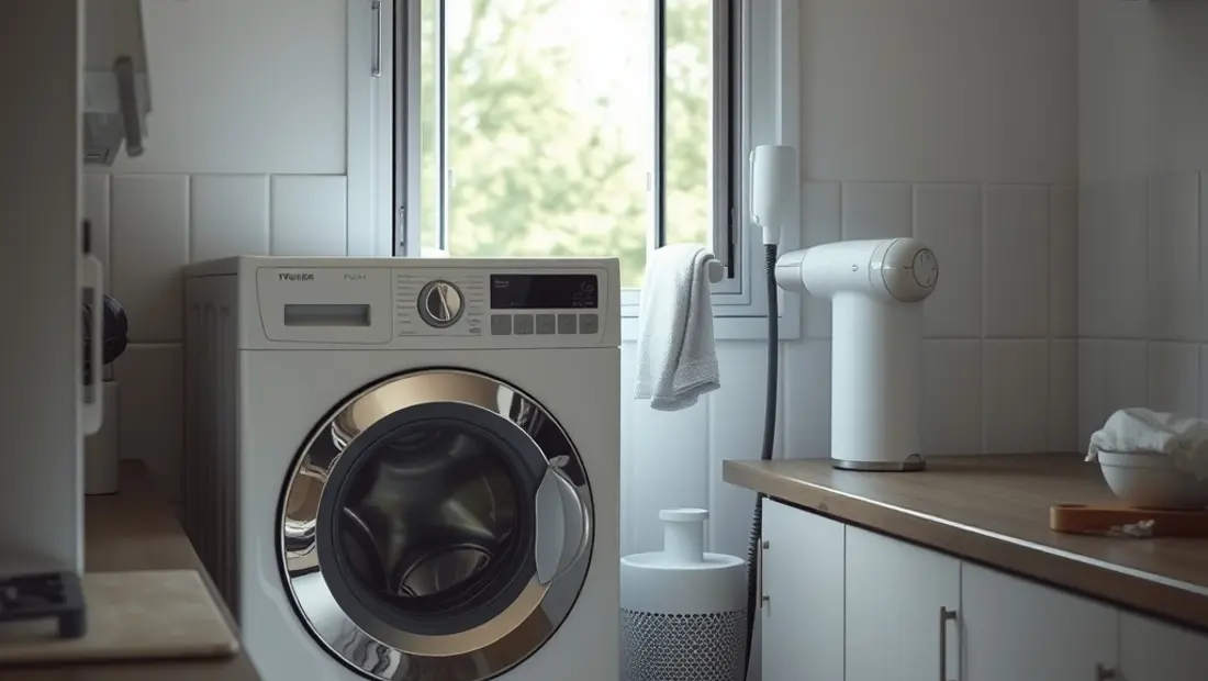 Sèche-linge et machine à laver dans une cuisine